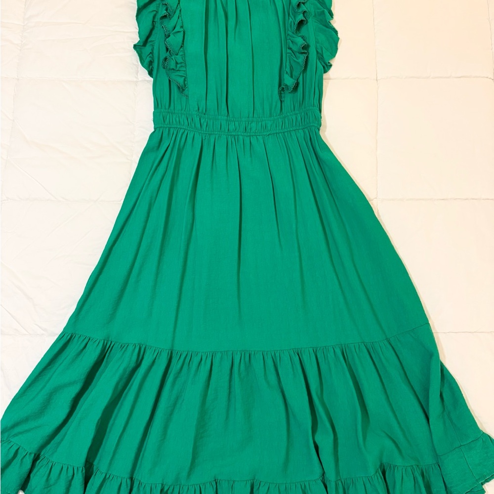 Kelly Green Tiered Ruffle Midi Dress - Picture 5 of 7